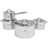 KARL HAUSMANN Cookware Stainless Steel 4 Pots Induction, 1.6&ndash;6.1 L | Battery Stainless steel, 4 pots, induction, gas, electri