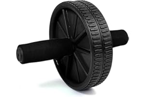 OcioDual Rueda Abdominal, Rodillo para Abdominales con Mango, Roller Gimnasio en Casa, Rodillo Abdominal, AB Wheel