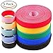 Produktbild UOUNE 5 Rollen/5 bunt,Kabelbinder mit Klett Selbstklebend Klett-Kabelbinder wiederverwendbare Nylon Befestigung Tape Wire Organizer Ideal für den vielseitigen Einsatz im Kabelmanagement(total 65 ft)