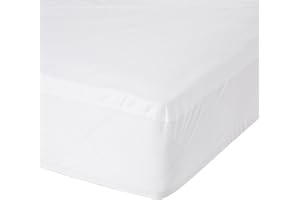 ClevaMama Waterproof Mattress Protector, Cotton Fitted Sheet for Small Double Bed - White 120x190x30 cm