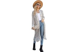HEYPORK Damen Herbst Winter Warm Bequem Jacke Casual Mode übergangsjacke Mantel Frauen Fransen Lange Strickjacke Jacke Pullover