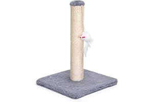 Nobleza – Poste rascador para Gatos de sisal con Juguete, Pequeño, Color Gris. Medidas: 25 * 25 * 35 cm