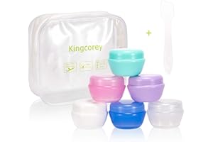 KINGCOREY Contenitori cosmetici vuoti con coperchi 20 g di plastica piccola bottiglia da viaggio ricaricabile a prova di perdite vasetti rotondi trasparenti Approvato dalla TSA Perfetto per l'ambiente