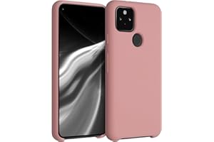 kwmobile Carcasa Compatible con Google Pixel 5 Funda - Case TPU y Silicona antigolpes - Apto Carga inalámbrica - Rosa de Invierno