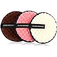 Vtrem 3 Colors Makeup Remover Pads Reusable Rounds Soft Facial Cleaning Puffs Towels Double-Side Washable Make Up Removing Cloth Microfiber Multi-function, White, Pink, Brown
