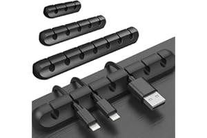 ADAKEL 3 Stück Desktop Kabelhalter, 15 Kanal Kabel Organizer Selbstklebend Kabelclips Vielzwecke Kabelführung für Netzkabel, USB Ladekabel, Audiokabel, Ladekabeln