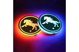 LCXECNW 2 Pcs LED Car Cup Holder Lights,7 Colors Luminescent Light Cup Pad,USB Charging Car Coasters,Luminescent Cup Pad Interior Atmosphere Lamp Decoration Light for Car Truck SUV
