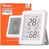 SONOFF AirGuard TH, i&ccedil; mekanlar i&ccedil;in akıllı Zigbee sıcaklık ve nem sens&ouml;r&uuml;, 3,6 in&ccedil; LCD ekran, grafiklerle uygulama izleme, b