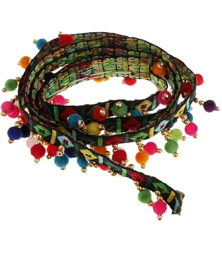 Nastro Passamaneria Egurs Con Pompon - 3 Metri, Frange Decorative Per Cucito Fai Da Te - Foto 8