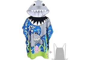 JORAKI Ręcznik kąpielowy z kapturem dla dzieci, ponczo dla dzieci, ręcznik kąpielowy z mikrofibry, ultramiękki i bardzo duży szlafrok dla dziewcząt, chłopców, dzieci w wieku 6-14 lat