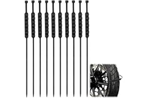 JAMSSOW 10 Stück Motorrad Reifen-Schneekette,Fahrrad Schneeketten,Schneereifen Ketten,Kabelbinder für Skid-Winter-Schneereifen,Wiederverwendbare Verstellbare Anti-Schnee-Ketten(Schwarz)