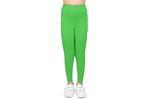 looksy Leggings pour Filles Tissu en Coton Respirant Longueur Cheville Gamme de Couleurs Unies et Vives Vêtements de Sport pour Enfants Tailles de Danse Scolaire 3 à 13 Ans À Usage Quotidien