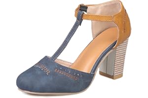 Onsoyours Sandales Femme Cuir Bout Rond Talon Carré Fermé Toe Boucle Respirant Doux Plage Sandales Escarpin Romain Chaussure