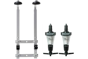 We Can Source It Ltd - Wall Mounted Aluminium Optic Brackets for 70cl/1 Litre Bottles with 25ml Solo Measures – Modern Bottle Stand for Home Bar Kitchen – Easy Wall Mount Installation - 2 Bottles Rack