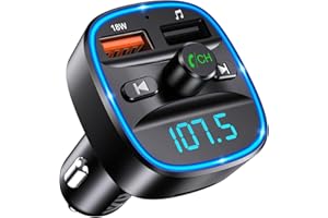 ORIA Bluetooth FM Transmitter Auto, Bluetooth 5.3 Adapter für Auto Radio, Rauschunterdrückung Mikrofon & 2 USB Aufladung, Freisprechen Carkit, unterstützt BT, SD-Karte, USB-Stick