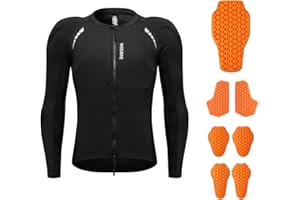 WOSAWE Veste de Protection pour Homme Respirante Chemise de Moto avec Coussins Blindés Amovibles