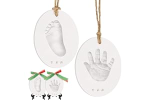 KEABABIES Set de Huellas de Manos y pies de bebé - Kit de Huellas para recién Nacidos, niño o niña, Set de Adornos Personalizados con Huella de pie de bebé, Regalo de Huella de Yeso para bebé (Multi Colored)