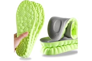 CHANGZHONG Men Women Memory Foam Insoles with Arch Support Comfort Massage Insoles Replacement Shoe Inserts for Work Boots Running Trainer greygreen43-44