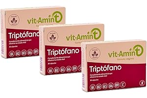 Recuperat-ion - Complemento Alimenticio Vegano Vitamin-T Triptofano, Para decaimiento, ansiedad, estrés, post vacacional, astenia primaveral, Mejora el Estado de Ánimo (Pack 3 uds Triptófano)