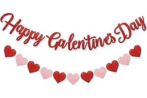 SENIDEA Happy Galentines Day Banner Garland, Galentines Decorations, Heart Banner Garland Decorations for Galentines Day