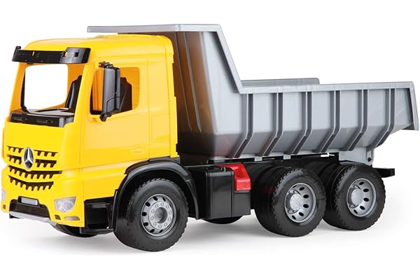 Lena 02031 - Camion-benne géant Actros 63 cm, 3 axes avec capacité de charge solide et benne verrouillable