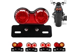 Chemini 40W 40-LED Motorcycle Tail Light Integrated Brake Light Turn Signal&Driving Light With License Plate Bracket for Harley Waterproof (Red Lens)