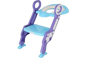 Karan King® Toiletten-Trainings-Set für Kleinkinder, Toilettenleiter, Sitz, flexible Länge, Tritthocker für Jungen und Mädchen, Badezimmerhilfe, Kleinkinder, Trainingssitze, (Blau)