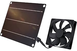 BuyWeek Ventilador de Escape Solar de 6W 6V Circulación del Aire de Enfriamiento Silencioso Ventilador Versátil Alimentado por Panel Solar para Mascotas