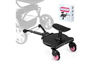 BugyKido Pedana Passeggino Universale con Sellino,Tavolette Portatili per Passeggini Adatto al 99% dei passeggini, Design a Due Ruote, Accessorio per Passeggino per Bambini di 2-6