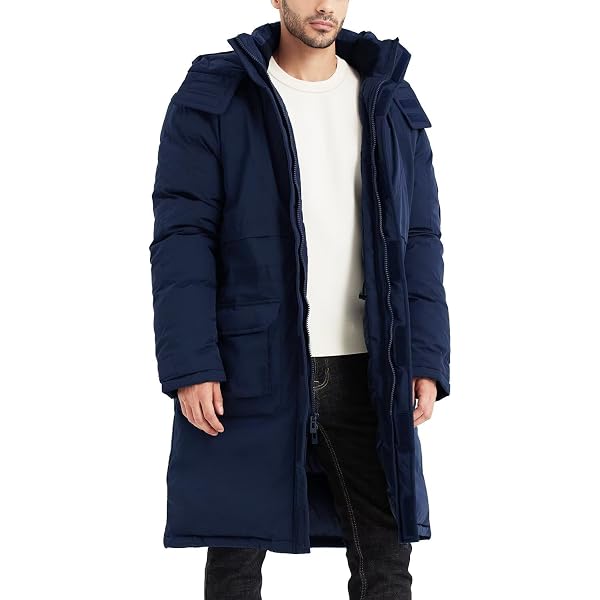 Mymyguoe Winterjacke Lang Herren Fleece Gefütterte Produktbild-Vorschau 5