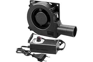 WIYETY Radiallüfter 12V Gebläse Lüfter: RadialLüfter mit Drehzahlregler, 220V Turbinengebläse, KühlungLüfter für Haushaltsgeräte, Lüfter für Heizgeräte Grill BBQ Picknick (Groß)