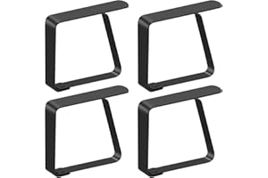 BLUHEN Lot de 4 grandes pinces à nappe en acier inoxydable - Noir - 7 cm - Pour la maison, l'extérieur, les fêtes, les pique-niques, les restaurants, les mariages