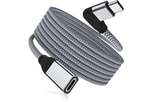 RUXELY Cavo Prolunga USB C ad Angolo Retto 2M,Adattatore Cavi 100W Femmina a Maschio 10Gbps Tipo C 3.1 Gen2 90 Gradi,4K@60Hz Thunderbolt 3 per MacBook,iPad Air,iPhone 15 14 13 Pro Max,Galaxy S22 S21