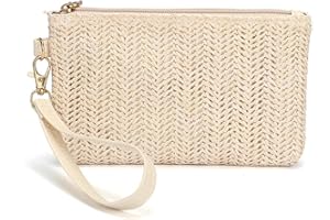 NTRUXZP Bolso de mano de paja de para mujer Bolso Carteras de mano clutches de paja tejida para Mujer Monedero de verano Bolsa de vacaciones en la playa