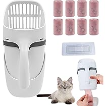 Set Pulizia Lettiera Gatti Zeuwets | Paletta Con Scopa E Pala Polvere | Blu | Manico Lungo | Plastica Resistente