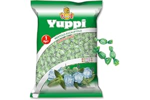 DIS 3D Caramelle Yuppi Mentolo Eucaliptolo Finazzi kg 1 - Caramelle Dure al gusto Mentolo Eucaliptolo - Busta 1000gr Made in Italy