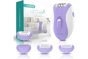 VOGOE Depiladora Electrica Mujer,Maquina Depilar 4 en 1 con 2 Velocidades, Recargable e Inalámbrica, 21 Pinzas Cubiertas, epilator para Cara Piernas Brazos Axilas Bikini, Morado HR310
