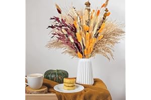 IS TYCONS 100PCS Hierba de la Pampa Seca Flores Secas Naturales Deco DIY Ramo de Flores Secas,Ramo de Hierba de la Pampa Flor de Caña Deco Ideal para Boho Salón Dormitorio