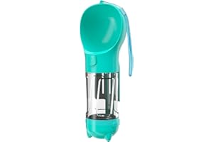MY GIFT DIRECT Sarayah Dog Water Bottle, Portable Multifunctional Water Bottle with Food Dispenser, Garbage Collection Bag, Poop Shovel, for Outdoor Walking Travelling Doggy Bottles Leak Proof (Blue)