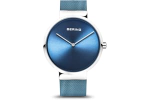 BERING Unisex Quarz Uhr | Armbanduhr 39 mm Edelstahlgehäuse und Zifferblatt | Milanaisearmband | Saphierglas | 5 ATM | 14539