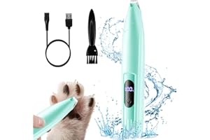 AMNF Tagliacapelli per zampe di cane,Pet Foot Hair Clipper with LED Ligh for Grooming Pet Hair Around Paws, Eyes, Ears, Face, Rump (Green)