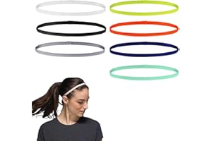 FunnAura 7PCS Boys Headband for Kids, Non Slip Sports Elastic Football Hairbands, Sweat Bands for Women Men Running