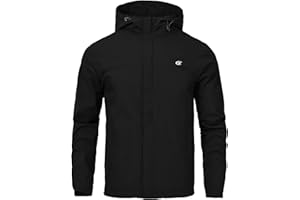 Huayuzh Jacke Herren Softshelljacke Wasserdichte Atmungsaktiv Winddichte Regenjacke Leichte mit Kapuze Laufen Wandern