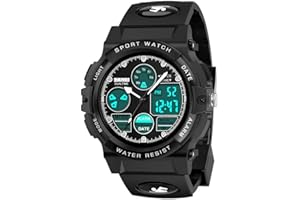 Hikidye Multifunctional Sports Watch for Kids, Waterproof Watch with Alarm Clock LED Backlight Calendar, Birthday Gifts & Toys for 3+ Year Old Boys Girls