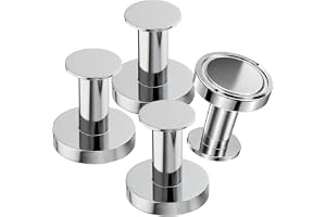 Mavoro Starka Magnetkrokar för Jackor och Väskor, Set med 4 Kromade Krokar, N52 Neodym, Push Pin-stil, för Kylskåp och Skåp