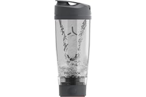 Promixx PRO Shaker Bottle New Edition - Ricaricabile, potente per frullati proteici lisci - include contenitore supplementare, senza BPA, tazza da 600 ml, grigio grafite