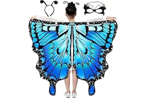 XIABYAYU Schmetterlingsflügel Kinder, Schmetterling Kostüm Kinder, Schmetterling Umhang Kinder, Schmetterling Kostüm Mädchen für Karneval, Tanzkostüme, Rollenspiele