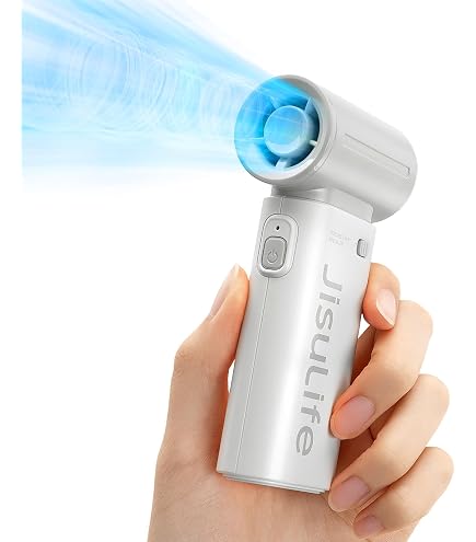 GOOJODOQ Mini Ventilateur Portable Turbo USB-C 4000 MAh - Bleu - Pour Voyage Et Camping