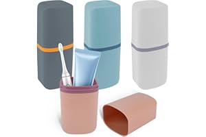 Unvtap Zahnbürsten Etui 4 Stück Zahnputzbecher Reise Tragbarer Reise Zahnbürste Etui Zahnbürstenetui Reisen Zahnbürstenhalter Zahnbürstenbox für Reisen Camping Zuhause Geschäftsreisen, 4 Farben