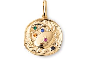 SINGULARU - Charm Organic Colors Zodiaco. Colgante en Latón con Acabado Baño de Oro de 18Kt. Charm Combinable con Collar. Joyas para Mujer